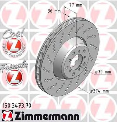 Тормозной диск FORMULA Z BRAKE DISC ZIMMERMANN купить