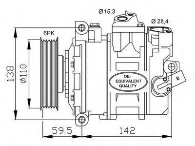 Компрессор кондиционера VW Caddy III/IV 1.6-2.0 TDI 03- / Crafter 2.5 TDI 06-13/ T6 2.0 TDI 15-