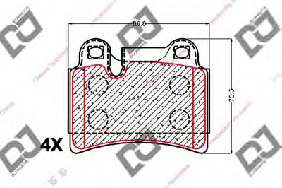 Комплект тормозных колодок, дисковый тормоз DJ PARTS купить