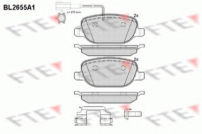 Комплект тормозных колодок, дисковый тормоз FTE купить