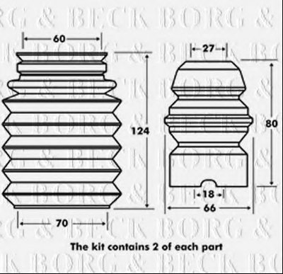 Пылезащитный комплект, амортизатор BORG & BECK купить