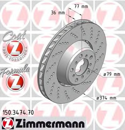 Тормозной диск FORMULA Z BRAKE DISC ZIMMERMANN купить