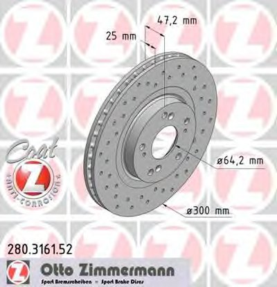 Тормозной диск SPORT BRAKE DISC COAT Z ZIMMERMANN купить