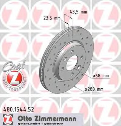 Тормозной диск SPORT BRAKE DISC COAT Z ZIMMERMANN купить