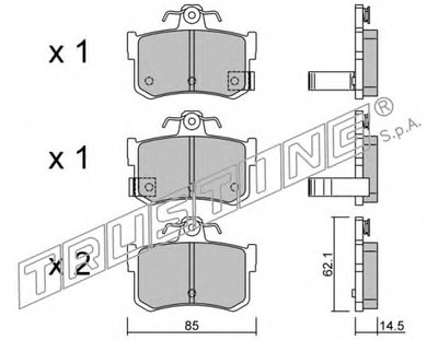 Комплект тормозных колодок, дисковый тормоз TRUSTING купить