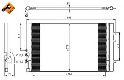 Радиатор кондиционера BMW X3 (F25)/X4 (F26) 12-18 B47/N20/N47/N52/N55/N57