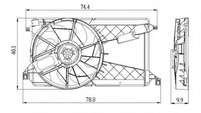 Вентилятор охлаждения двигателя Mazda 3 1.6D/2.0D 03-09 (d=390mm) (с диффузором)