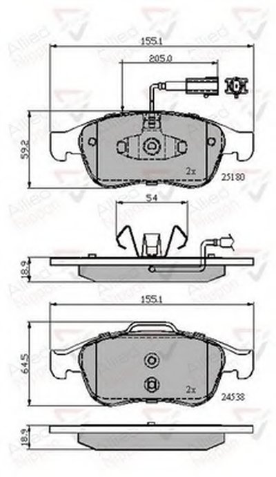 Комплект тормозных колодок, дисковый тормоз ANL Braking COMLINE купить