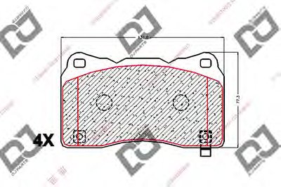 Комплект тормозных колодок, дисковый тормоз DJ PARTS купить