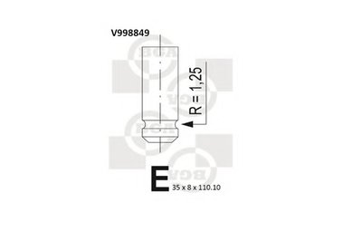 Клапан (впуск) Renault Clio I/II/Kangoo 1.9D 92-04 (35x8x110.1)