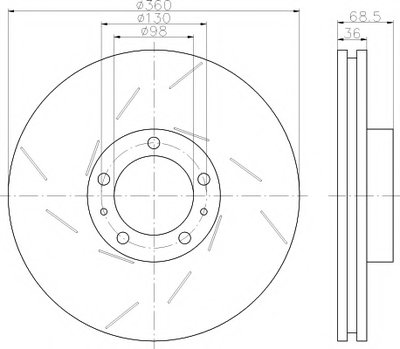 Диск тормозной (передний) Porsche Panamera 09-16 (L) (360x36) PRO+