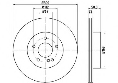 Диск тормозной (задний) MB S-class (W221) 05- (300x22) PRO