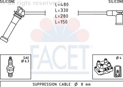 Комплект проводов зажигания FACET купить