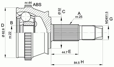 Шарнирный комплект, приводной вал SPIN OPEN PARTS купить