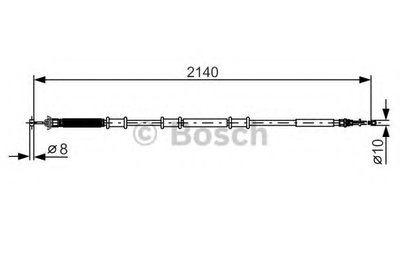 Трос ручника (задний) (L) Fiat Doblo 05- (2140/1844mm)