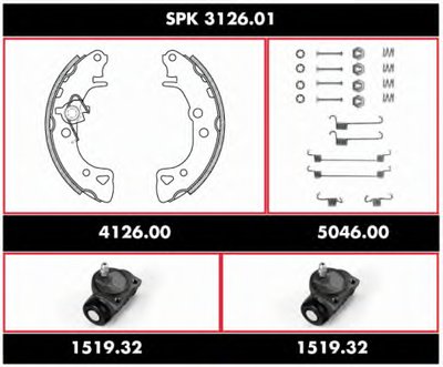 Комплект тормозов, барабанный тормозной механизм Super Precision Kit REMSA купить