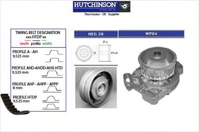 Водяной насос + комплект зубчатого ремня HUTCHINSON купить