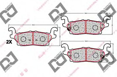 Комплект тормозных колодок, дисковый тормоз DJ PARTS купить