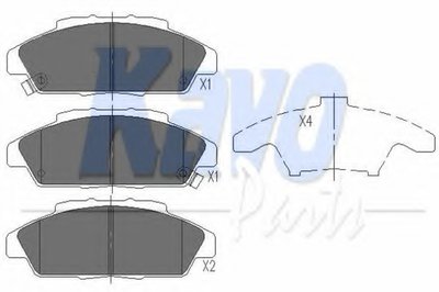 Комплект тормозных колодок, дисковый тормоз KAVO PARTS купить