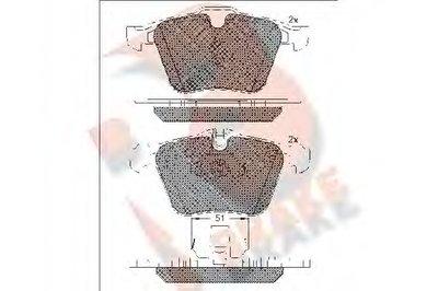 Комплект тормозных колодок, дисковый тормоз R BRAKE купить