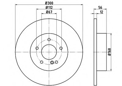 Диск тормозной (задний) MB S-class (W221) 2.1D-5.5 05-13 (300x12) PRO