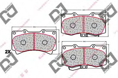 Комплект тормозных колодок, дисковый тормоз DJ PARTS купить