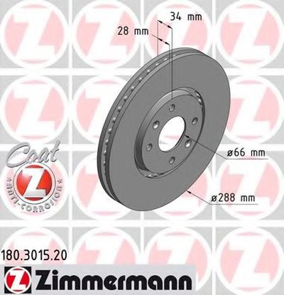 Диск тормозной (передний) Citroen C5 01-/Xantia 97-03 (288x28) (с покрытием) (вентилируемый) 