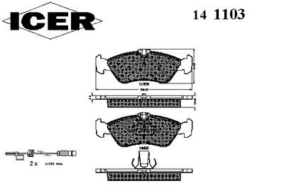 Колодки тормозные (задние) MB Sprinter (903) 308-316 95-06/G-class (W463) 89- (большая/+датчики)