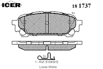 Колодки тормозные (задние) Subaru Impreza 99-/Forester 02-12/Saab 9-2X 04-06