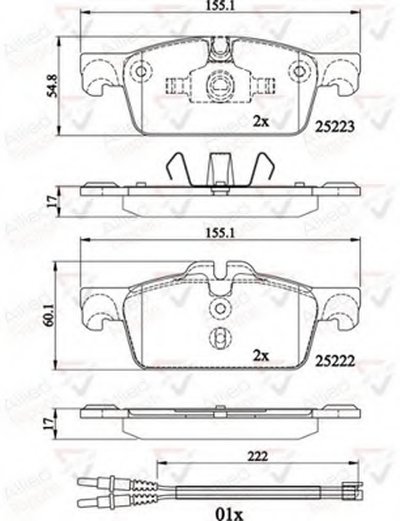 Комплект тормозных колодок, дисковый тормоз ANL Braking COMLINE купить