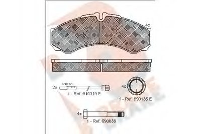 Комплект тормозных колодок, дисковый тормоз R BRAKE купить