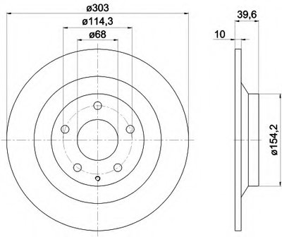 Диск тормозной (задний) Mazda CX-5 11- /CX-8/ CX-30 18-(303x10) PRO