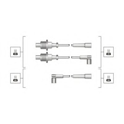 Провода зажигания Citroen BX/Peugeot 205/309/405 1.6 87-98 (к-кт)(высоковольтные)
