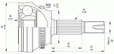 Шарнирный комплект, приводной вал SPIN OPEN PARTS купить