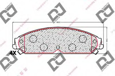 Комплект тормозных колодок, дисковый тормоз DJ PARTS купить