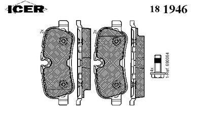 Колодки тормозные (задние) Land Rover Discovery III/IV 04-/Range Rover 02-