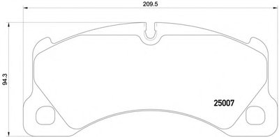 Колодки тормозные (передние) Porsche Cayenne/Panamera/VW Touareg 09- (Brembo) (209.5x94.3x17.1)
