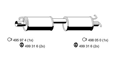 Средний глушитель выхлопных газов ERNST купить