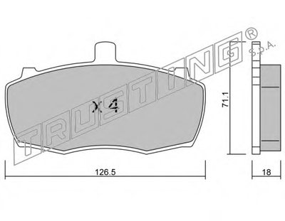 Комплект тормозных колодок, дисковый тормоз TRUSTING купить