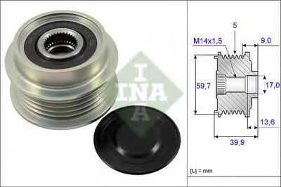 Шкив генератора Toyota Yaris 1.4D 01-05