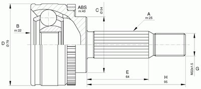 Шарнирный комплект, приводной вал SPIN OPEN PARTS купить