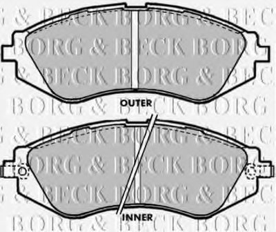 Комплект тормозных колодок, дисковый тормоз BORG & BECK купить