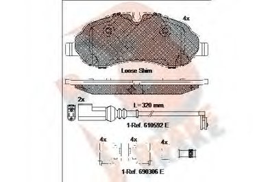 Комплект тормозных колодок, дисковый тормоз R BRAKE купить