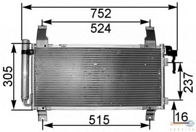 Конденсатор, кондиционер BEHR HELLA SERVICE HELLA купить