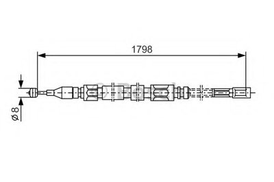 Трос ручника (задний) MB T1 77-96 (L=1798/930mm)