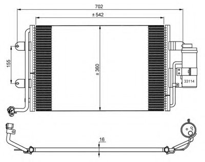 Радиатор кондиционера VW Golf III/ IV 1.9 TDI 97-05