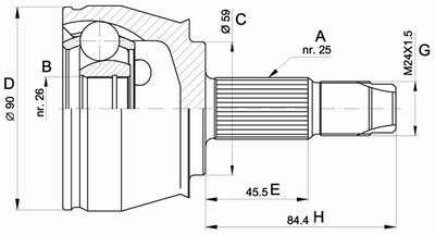 Шарнирный комплект, приводной вал SPIN OPEN PARTS купить