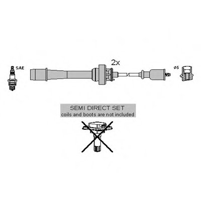 Провода зажигания Mazda 323 2.0 01-04 (к-кт) (HÜCO)