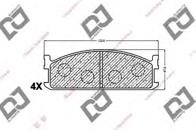 Комплект тормозных колодок, дисковый тормоз DJ PARTS купить