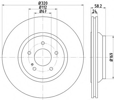 Диск тормозной (задний) MB S-class (W221) 05-13 (320x24) PRO+